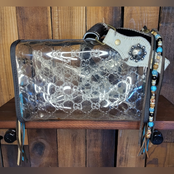 Gucci by Gucci Pour Homme Clear Concert Bag Gucci Crossbody Boho Western Style - Picture 1 of 10